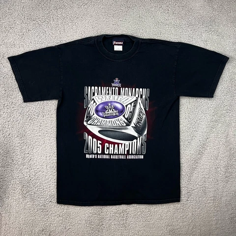 Vintage Sacramento Monarchs WNBA 2005 Champions T-Shirt Black Adult Medium Y2K Cover