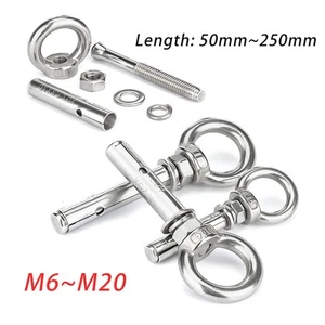 Eye Ring Expansion Bolts Wall Anchor Hanging Bolts 304 Stainless M6 M8 M10 ~ M20 - Picture 1 of 49