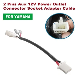 For YAMAHA XMAX 300 2 Pins Aux 12V Power Outlet Connector Socket Adapter Cable - Picture 1 of 13