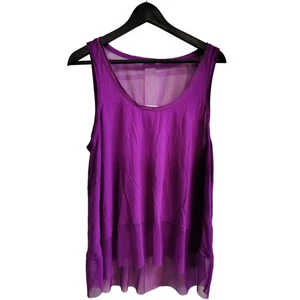 Jennifer Lopez XL Women's Purple Sleeveless Flowy Mesh Tank - Picture 1 of 6