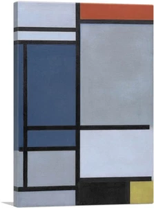 Komposition mit Rot Blau Schwarz Gelb Grau 1921 Leinwand Kunstdruck Piet Mondrian - Bild 1 von 11