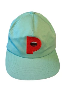 Primitive Skateboarding Baseball Cap Embroidered P Mouth Teeth Tongue Turquoise - Picture 1 of 8