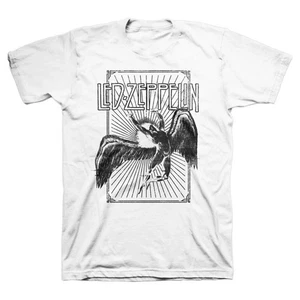 Led Zeppelin T-Shirt Icarus Burst Rock Band New White - Picture 1 of 1