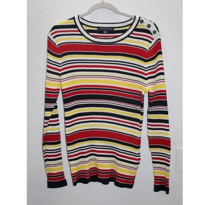 Suéter Tommy Hilfiger para mujer tejido a rayas manga larga XL Foto 1 de 4