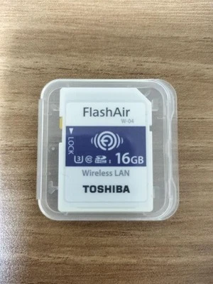 Toshiba Flash Air W-04 16GB Wireless LAN SDHC Memory Card W04016C SDXC Class 10 - Image 1 of 3