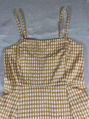 Vestido midi sin mangas a cuadros de guinga talla 2 Gap Cottagecore Foto 1 de 4