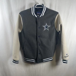 Dallas Cowboys Varsity Jacket Ultra Game Men’s Medium Gray Logo NFL Embroidered - Picture 1 of 10