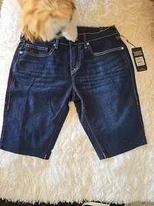 True Religion Ricky Relaxed Straight Denim Shorts Size 30 Mens Blue - Picture 1 of 13