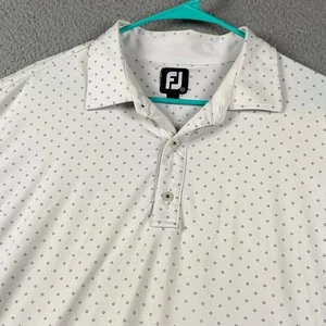 Camisa Polo de Golf Footjoy Para Hombre XL Blanca Estampado Geométrico Rendimiento Causal - Imagen 1 de 11