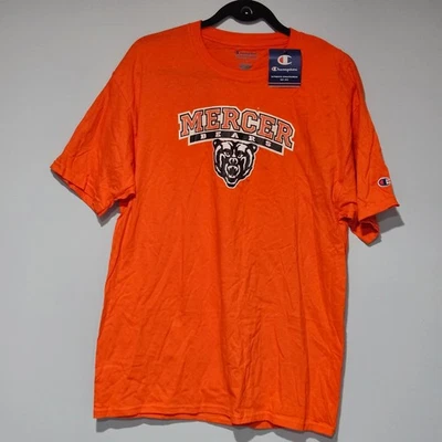 Camiseta Champion Mercer Bears Para Hombre Grande NCAA College Gráfico Camiseta Naranja Foto 1 de 4