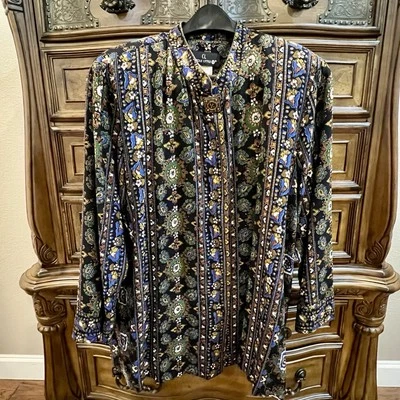 Blusa Top Chaqueta Pequeña Carole Años 80 De Colección Talla 14 Negra Dorada Metálica Cachemira EE. UU. Foto 1 de 4