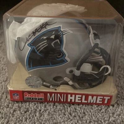 Minicasco firmado por Carolina Panthers Chris Weinke Riddell autógrafo de la NFL Foto 1 de 4