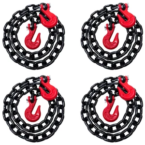 4PK Falcon Cargo 1/2" X 6' G80 Tow Chain Transport Binder 12,000 LBS Grab Hooks - Bild 1 von 7