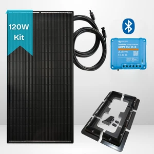 120W Xplorer Mono Cell Solar Kit With Victron Smart 15A MPPT Black Brackets - Picture 1 of 6