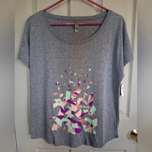 Next Level True Value graues grafisches Damentop – neu mit Etikett - Bild 1 von 6