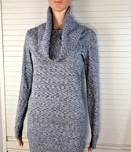 NEW French Connection Women's Cotton Cowl Neck Gray Melange Knit Tunic Sweater S - Bild 1 von 6