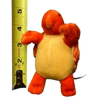 Turtle Tortoise Plush Keychain Unipak Designs 2345 Furry Orange Shell 5” Long - Image 1 of 4