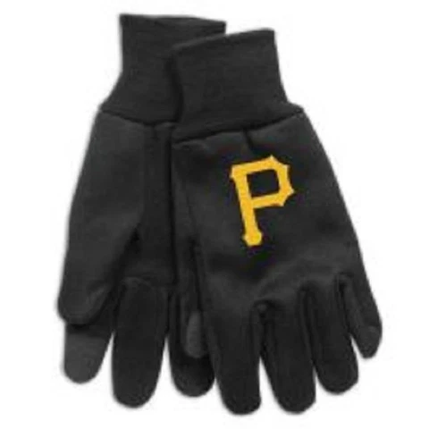 Pittsburgh Pirates Two Tone Adult Size Gloves [NEW] MLB Work Hands Scarf Hat Cover