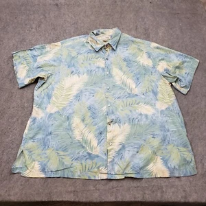 VINTAGE Tori Richard Hemd Herren 2XB blau grün Hawaii Knopfleiste Camp Erwachsene - Bild 1 von 10
