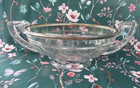 Coupe ovale Art Déco Val Saint Lambert monture Argent poinçon Minerve 35X16cm