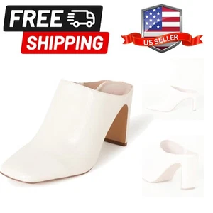 Versatile Women's Block-Heel Mules with Square-Toe Elegance for All Occasions - Picture 1 of 9