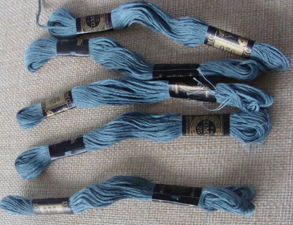 NEW Lot 5 DMC Cotton Embroidery Floss Blue 926 - Image 1 of 4