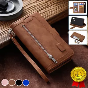 Housse Pour iPhone 15 14 13 12 11 Pro Max XS 8 7 Coque Etui Portefeuille En Cuir - Photo 1/17