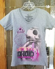 Disney Women XSmall Gray Star Wars I'm The Droid You're Looking For BB8 T-Shirt