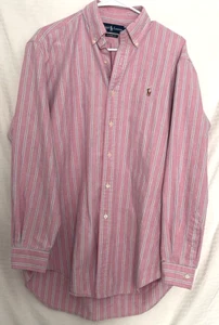 Ralph Lauren Mens Shirt Classic Fit Long Sleeve Button Up Size Large Pink - Picture 1 of 3
