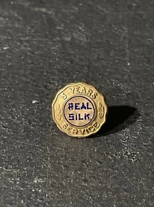 Vintage Real Silk 5 Years Service Screw Back Lapel Pin - Picture 1 of 3