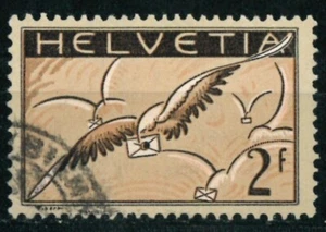 SWITZERLAND HELVETIA 1930 Airmail - Carrier Pigeon - USED - Picture 1 of 2