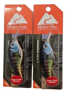 Lot of 2 Ozark Trail -1/3 Ounce Perch Crankbait Fishing Lure - Eagle Claw Hooks - Picture 1 of 5
