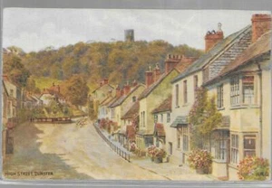 AR Quinton High Street Dunster Old Postcard Walter Scott - Picture 1 of 2
