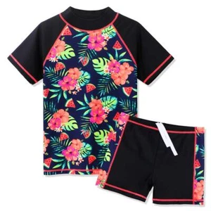 Girls Swimsuit Two Piece Tankini UPF 50+ UV Protective Rash Guard Set 3-12 Ye... - Picture 1 of 7
