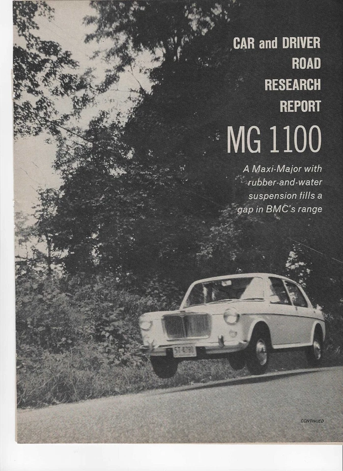 MG 1100 1962 original sedán seis páginas prueba de carretera, en categoría de anuncio impreso Foto 1 de 1