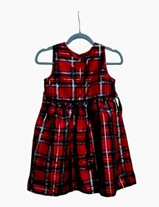 George Plaid Christmas Dress Size 10 Lined Tie Back - Picture 1 of 8