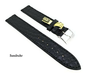 Uhrenarmband Echt Kroko gleichlaufend 18/18mm schwarz mit Dornschließe / 46 - Picture 1 of 3