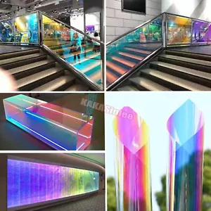 Adhesive Chameleon Rainbow Iridescent Wrap Window Film Glass Sticker Tint PET - Bild 1 von 20