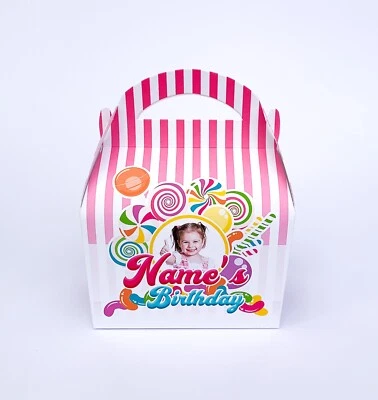 Photo Candyland Sweets Candy Children's Personalised Party Boxes Favour