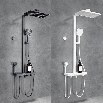 EMKE Duschsystem Duschset Automatischer Abfluss von Kaltwasser Mit Thermostat - Bild 1 von 4
