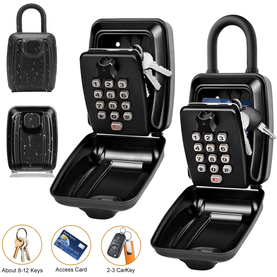Master Lock Portable Outdoor Key Lock Box Push Button 12 Digit Combination Lock - Image 1 of 4