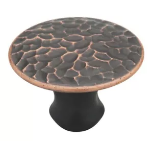 Brainerd 1-1/2" Hammered Sweepy Knob Bronze Copper Highlights Round Traditional - Picture 1 of 2