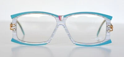 Anteojos Cazal Vintage - Modelo 195 - Col.289 - NOS - Dorado y Azul, Rayas Blancas Foto 1 de 3
