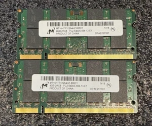 Micron 8GB KIT ( 2X 4GB ) DDR2 800Mhz SODIMM PC2-6400 Memory Ram - Picture 1 of 1
