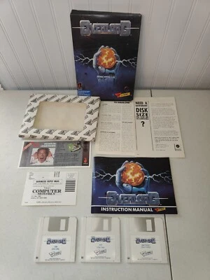 COMPLETE Vintage 1990 Overlord IBM Tandy 3.5 Floppy Disk DOS Game Big Box Virgin - Image 1 of 4