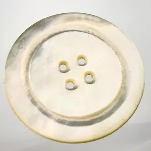 Carved MOP Mother-Of-Pearl Garment Button 1.5in Circle Pattern 307B - Picture 1 of 6