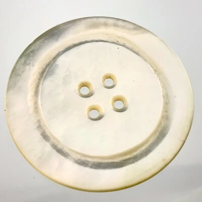 Carved MOP Mother-Of-Pearl Garment Button 1.5in Circle Pattern 307B - Image 1 of 4