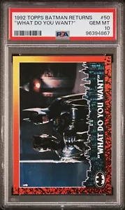 92 Topps Batman Returns Keaton CATWOMAN 50 PSA 10 GEM Michelle Pheifer RC POP 1 - Picture 1 of 2