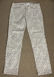 Michael Kors Tan Beige Geometric Print Pants, Size 10 Cotton - Picture 1 of 9