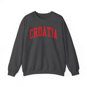 Croatia Sweatshirt Gifts Crew Neck Long Sleeve Shirt Men Unisex - Picture 1 of 8